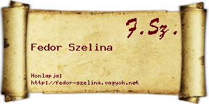 Fedor Szelina névjegykártya